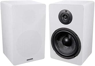 2 RockShelf 68W 400w White 6.5" Home Theater Bookshelf Speakers/8 Ohm