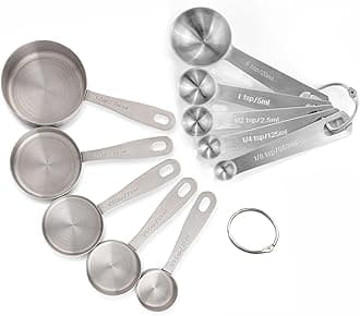 INKULTURE Stainless Steel Measuring Cups & Spoons -10 Piece Heavy Duty Measuring Cups & Spoons Set for Dry Foods, Spices or Liquids