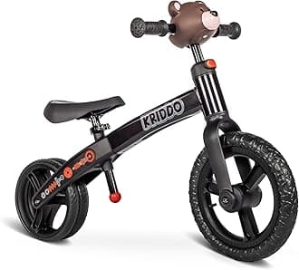 KRIDDO Toddler Balance Bike 2 Year Old, Age 24 Months to 5 Years Old, Modern Style, Early Learning Interactive Push Bicycle, Gift Bike for 2-5 Boys Girls, Dual Rear Wheel