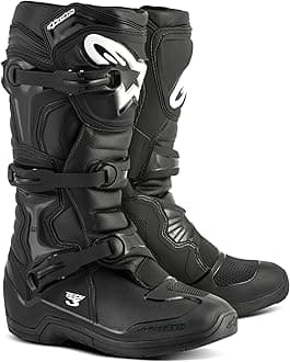 Tech 3 Motocross Boots, Durable & Lightweight, CE-Certified For Off-Road Powersports, 16, Black