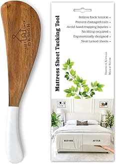 Bed Sheet Tucker Tool, Designed in Australia, Ergonomic, Improved Daily Living Aid, Woodcrafted, Relieves Back Pain, Bed Maker Tool Helper, Mattress Lifter Wedge for Changing Sheets