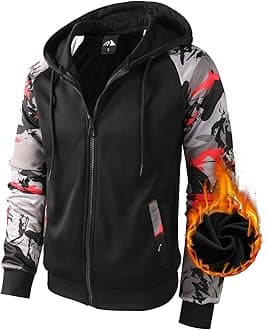 Men's Zip Up Color Block Hoodie Fleece Gym Workout zippered Sweatshirt Fashion Long Sleeve Hooded WIth Pocket