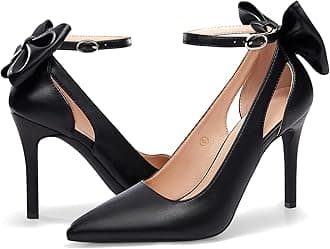 PiePieBuy Women's Pointed Toe High Heels Ankle Strap D'Orsay Pumps Shoes Bow Wedding Bowtie Back Dress Sandals