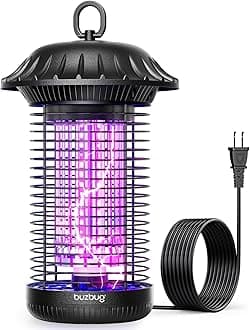 Buzbug LED Bug Zapper Indoor Outdoor, Up to 50,000 Hours Lifespan Lamps, 6.5 ft Power Cord, High-Voltage, Mosquito Zapper, Fly Trap Mosquito Trap, Fly Killer Fly Zapper -MO008C