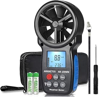 AIOMEST Handheld Anemometer AI-100WM Electronic Barometer Wind Speed Chill Temperature Meter Tester for Air Flow, Velocity, Pressure, Humidity Gauge