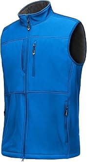 33,000ft Mens Softshell Gilet Activewear Vests Windproof Fleece Lined Outerwear Zipped Pockets Sleeveless Softshell Jacket for Leisure, Golf, Travelling