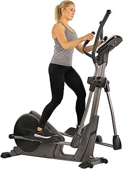 Elliptical Machine with Extended Stride, Ultra Quiet 300 lbs Capacity Cross Training Cardio Fully Body Exercise for Home, Sunny Fit App Access, Optional 12" or 16" Stride Length