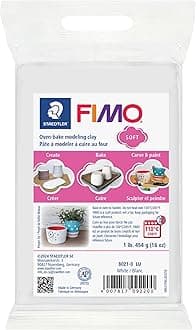 FIMO Soft Polymer Clay: White, 1 lb - Oven Bake Clay for Modeling, Jewelry, Sculpting, Non-Toxic, Adult Arts and Crafts & Hobbies