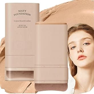 Cream Foundation With Built-In Brush,Makeup Foundation Sti/ck,Makeup Multi-Use Full Coverage Concealer Stic/k,Double Head Make-Up Stick,Long-Lasting Foun/dation for Mature Skin,Foundation Face Stick#2