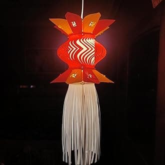 ALILA Hanging Lantern Akash Kandil for Diwali Balcony Lamp Shade Jhumar Home Living Room Diwali Xmas Christmas Decor Decoration, (Self Assembly - DIY: DO IT Yourself), Mix Colour