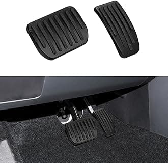 Foot Pedal Pads Set, Car Pedal Covers, Auto Aluminum Pedal Covers, Non-Slip Performance Aluminum Car Accessories Brake & Accelerator Pedal Covers Replacement for Model 3 Model Y (Black)
