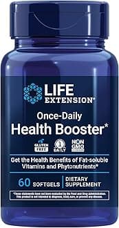 Once-Daily Health Booster - Vitamins & Nutrients Supplement Pills for Whole-Body Health - Vitamin K Complex, Vitamin E, Saffron, Lutein and More - Non-GMO, Gluten-Free - 60 Softgels