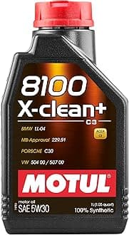 106376 | MOTUL 8100 X-clean + 100% Synthetic Lubricant for Petrol & Diesel Vehicles - Euro 4, 5 & 6 | Viscosity SAE J 300, 5W-30 | 1 Litre