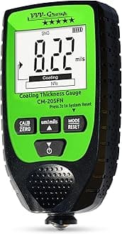 Paint Thickness Gauge CM-205FN for Cars – Digital Coating Thickness Meter, Auto Fe/NFe Detection, 0.1 μm Resolution, 0–1500 μm (0–59.1 mils), ±(3%+2 μm) Accuracy, Backlit LCD (CM-205FN)