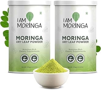 Moringa Powder 200 gm, 100% Natural Drumstick Leaf Powder Good for Skin, Hair Healthy Plant based with No Chemicals and Preservatives (100 gm x 2)