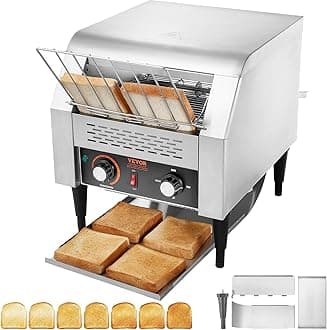 Commercial Conveyor Toaster, 300 Slices/Hour, Heavy Duty Stainless Steel, Electric Restaurant Toaster for Toast, Bun, Bagel, Bread