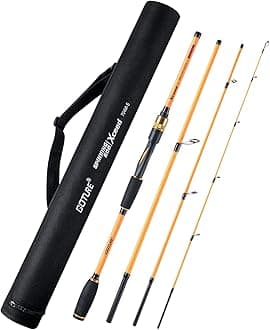 Travel Fishing Rods, 4 Piece Fishing Pole with Case/Bag, Casting/Spinning Rod,Ultralight Fishing Baitcasting Rod 7ft for Saltwater Trout, Bass, Walleye, Pike