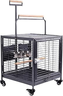 Travel Bird Cage, Easy to Wheel or Carry. Castor Wheels Included