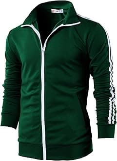 H2HMens Active Slim Fit Track Lightweight Jacket, Squid Game Tracksuit Zip-up Long Sleeve Training Basic Designed