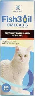 Fish 3Oil 3-6 Oil for cats-Immunity, Shiny Coat, Better Growth Booster-Dietary Supplement with Vitamins & Antioxidants