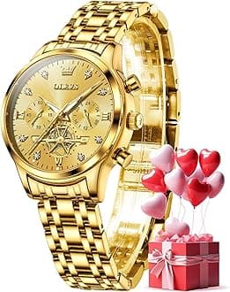 OLEVS Womens Watch Fashion Dress Diamond Roman Numerals Ladies Analog Quartz Stainless Steel Waterproof Luminous Date Female Watch Gift
