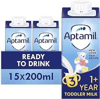 3 Toddler Baby Milk Ready to Use Liquid Formula, 1-3 Years, 200ml (Pack of 15),package may vary