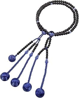 UMT Buddhist Prayer Beads Nichiren juzu Senior Plastic Agate PC Blue craystal and Royal Blue Woven Balls