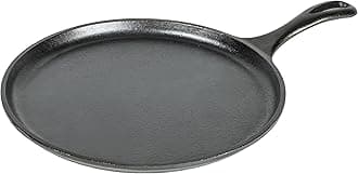 Pre-Seasoned Cast Iron Pancake Pan Crepe Pan for Indoor and Outdoor Use. Induction Frying Pan. Oven, Grill and Metal Utensil Safe Flat Skillet and Round Griddle. Made in the USA. 26 cm/10.5 inch