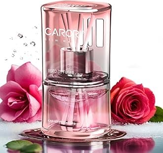 Reed Diffuser Set, Fragrance Diffuser 70ml Scented, Home Fragrance Includes 4 Rattan Scented Sticks, Home & Office Decor-Rose