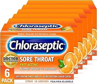 Chloraseptic Sore Throat Lozenges, Citrus, 18 Count, 6 Pack