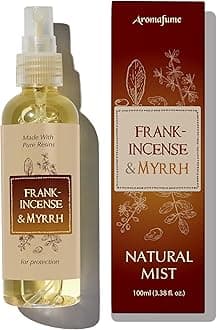 Frankincense & Myrrh Natural Resin Mist Spray by Aromafume | 100 ml / 3.3oz | Ideal for deep relaxation, spirituality & rituals | Made with Pure Resin from Somalia | Non-alcoholic, non-toxic & vegan