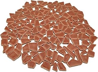 200g Ceramic Mosaic Tiles for Crafts,Irregular Stained Ceramic 0.2"x0.8" Porcelain Mosaic Tiles for Home Decoration (Brown)