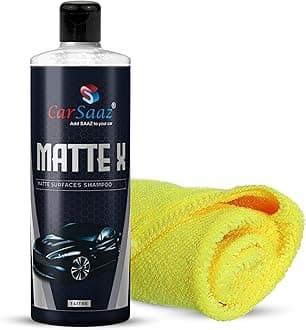 CAR SAAZ Matte X Car & Bike Wash Shampoo (1 Ltr) with Microfiber Cloth 380 GSM | Shampoo for matte vehicles | Wash, Shine & Protect | Matte Car & Bike Shampoo | pH Neutral, Highly Effective (1000 ml)