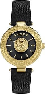 Versus Versace Brick Lane Lion Collection Womens Fashion Watch Featuring Genuine Leather Adjustable Strap and Sunray Dial