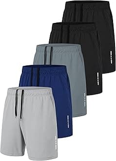 – Men's Sport Gym Shorts Quick Dry Workout Running Activewear Basketball Shorts with Pockets 3/5 Pack
