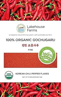100% Organic Korean Chili Pepper Flakes/Powder (Gochugaru) - The Only U.S. Grown Organic Certified Korean Pepper Flakes (1 Pound - Fine)