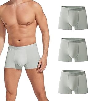 Mens Ice Silk Underwear 4-Pack Boxer Briefs Ice Sikn Comfortable Soft Underpants Underwear With Gift Box