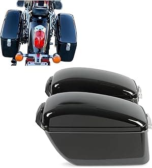 ECOTRIC Large 60L Motorcycle Hard Saddle Bags W/brackets Compatible With Harley Davidson Dyna Softail Sportster Honda Suzuki Kawasaki Yamaha Cruiser Shadow Vulcan Universal Saddlebags Luggage Trunk
