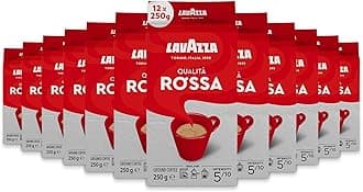 Qualità Rossa, Ground Coffee, 12 Packs of 250 g