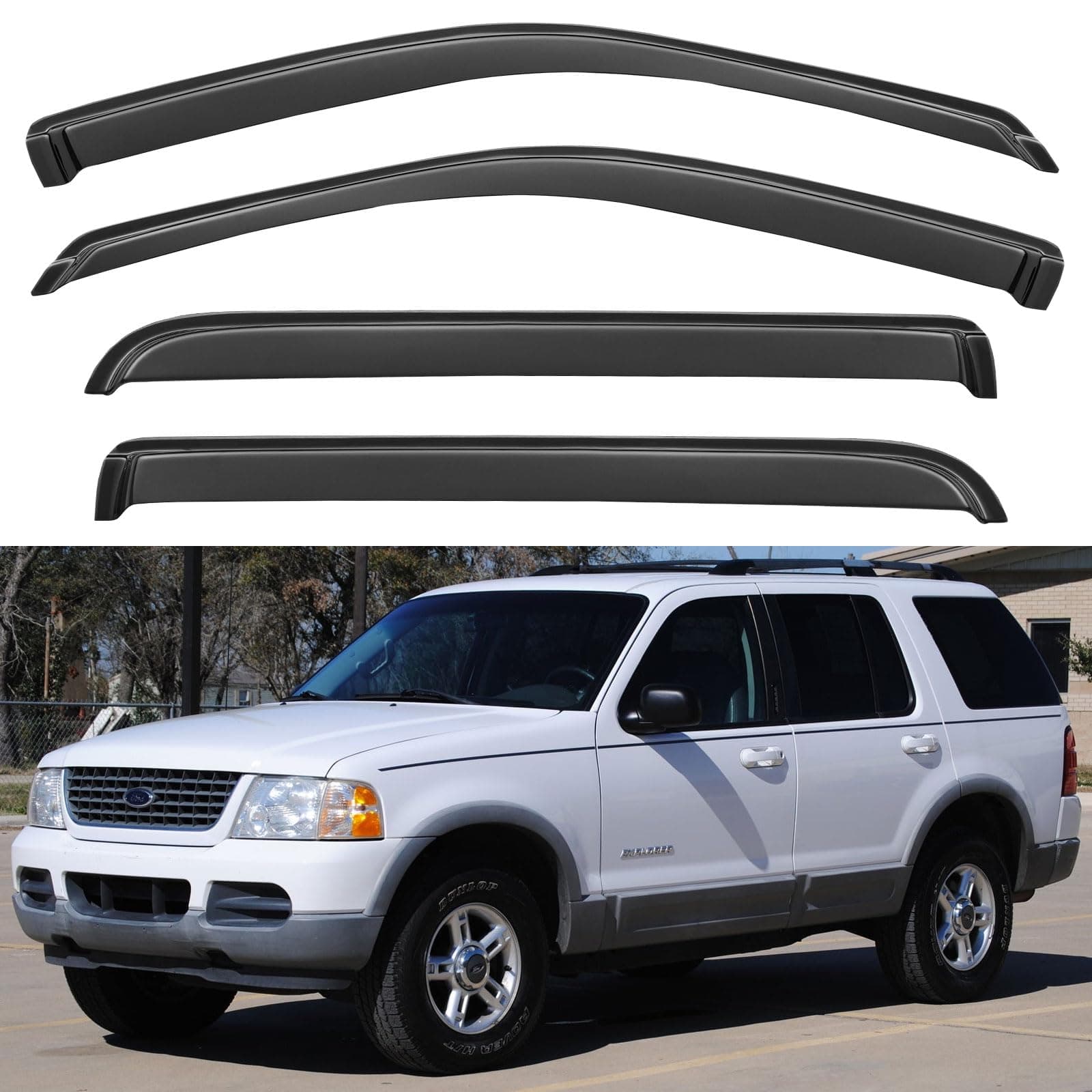 Window Visors Rain Guards Shield for 2002-2010 Ford Explorer/Mercury Mountaineer, Window Wind Deflectors Vent Shades for 2003-2010 Lincoln Aviator
