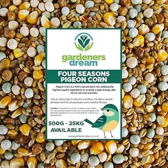 Four Seasons Pigeon Corn | Premium Grade Natural Food Mix | Rich in Nutritious Oils, Vitamins and Minerals | Perfect Year-Round Wild Bird Seed Feed | High in Energy & Protein (25kg)