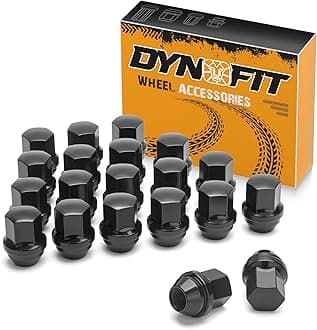 Dynofit M14×1.5 OEM Lug Nuts Compatible with Ram 1500 Jeep Buick Cadillac Chrysler, 20PCS Chrome Wheel Nuts 22mm Hex 1.5" Height One-piece Design Conical Cone Bulge Seat