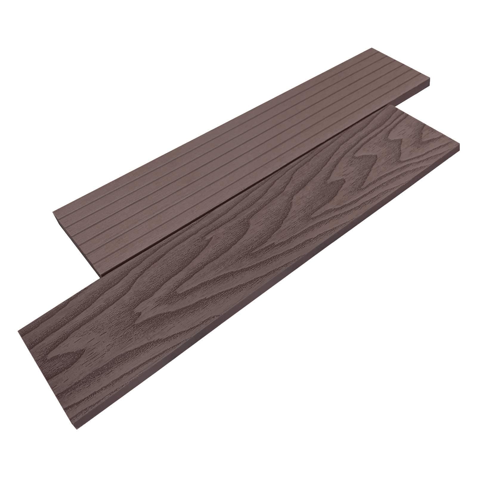 Composite Decking, WPC Decking, Wood Plastic Decking, Dino Decking UK - Boards, Edging, Trims, Fixings, Clips, Joists, Fascia Board - Mocha (2.2m)