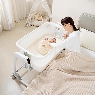 Maydolly Electric Baby Crib with Mattress – Smart Rocking Cradle with 5 Speeds, Timer Function, Cry Detection, 17 Lullabies & 7-Stage Height Adjustment (White)