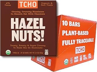 Hazel Nuts! Oat-Milk Chocolate Bars (10 pack) | Plant Based, Organic & Fair Trade | Non GMO, Non-Dairy, Vegan, Soy Free (2.1oz each)