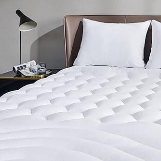 BedsureMattress Pad Full Size - Soft Cooling Mattress Cover Padded, Quilted Fitted Mattress Protector with 8-21" Deep Pocket, Breathable Fluffy Pillow Top, White, 54x75 Inches