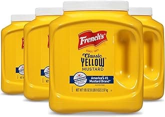 Classic Yellow Mustard, 105 oz (Pack of 4) - Four 105 Ounce Bulk Containers of Tangy and Creamy Yellow Mustard Perfect for Professional Use or for Refillable Containers at Home