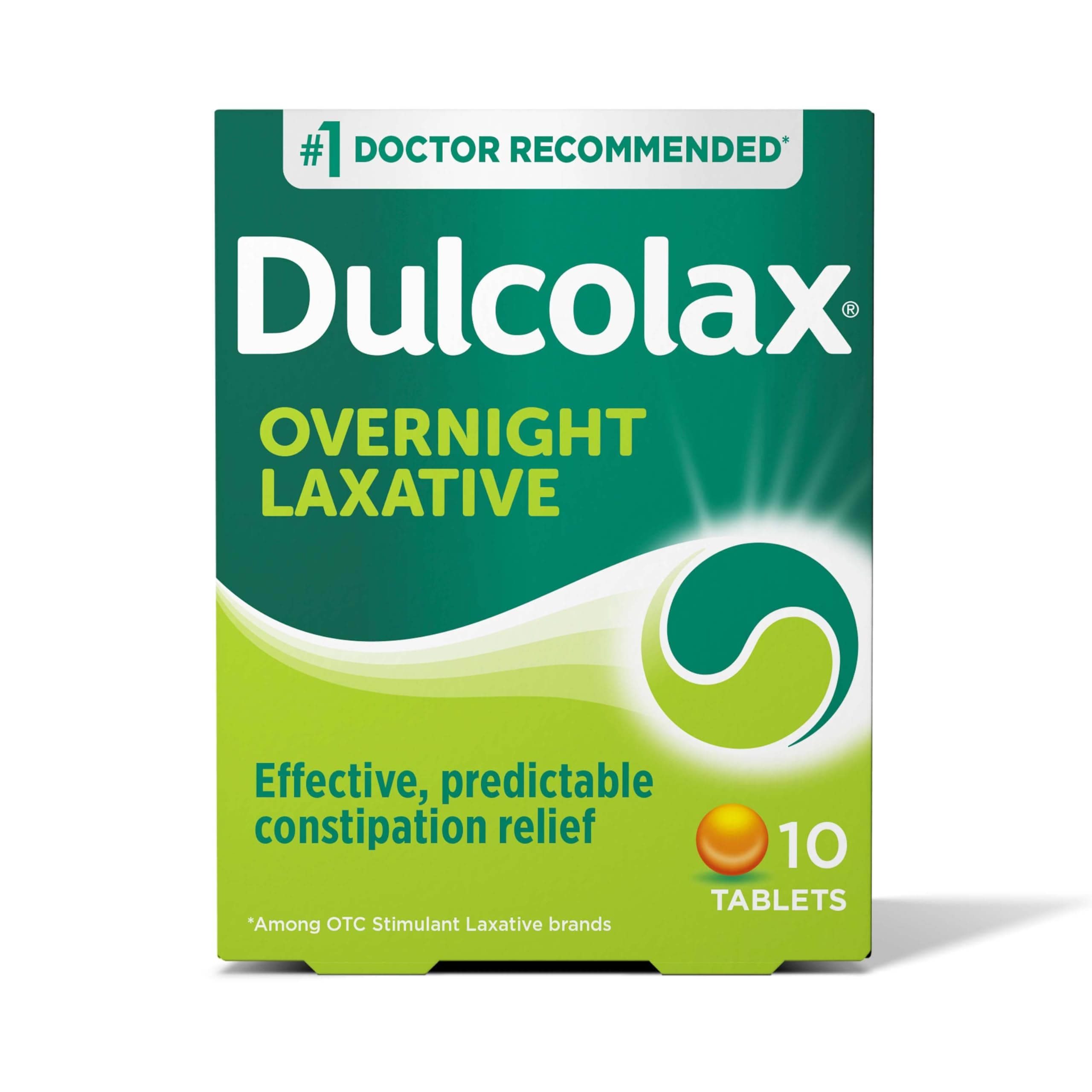 Dulcolax Stimulant Laxative Tablets, Predictable & Effective Constipation Relief, Relieves Straining & Bloating, Bisacodyl 5 mg, 10 Count