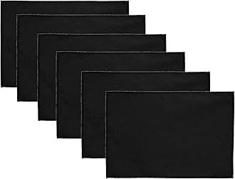 Lify Cotton Canvas Placemats - DIY Table Mats Heat-Resistant Non-Slip Insulation Table Runner for Kitchen Dining Room Table Decoration- Set of 6 (Black)