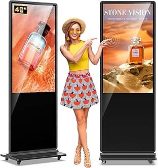MWE 49 Inch Indoor Digital Signage Touchscreen Kiosk Floor Standing Advertising Display LCD Totem Interactive Display Poster Android System with Auto Media Player